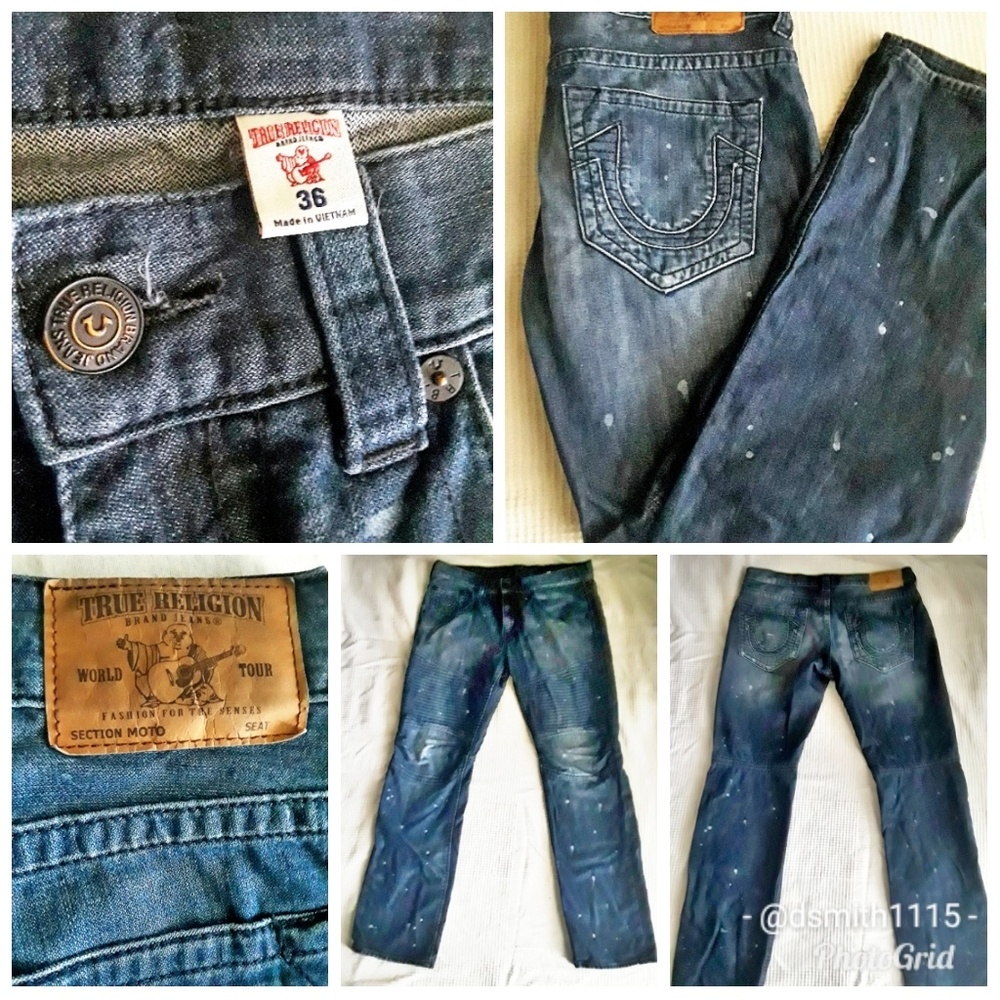 Men's True Religion Slim Moto Run Jeans